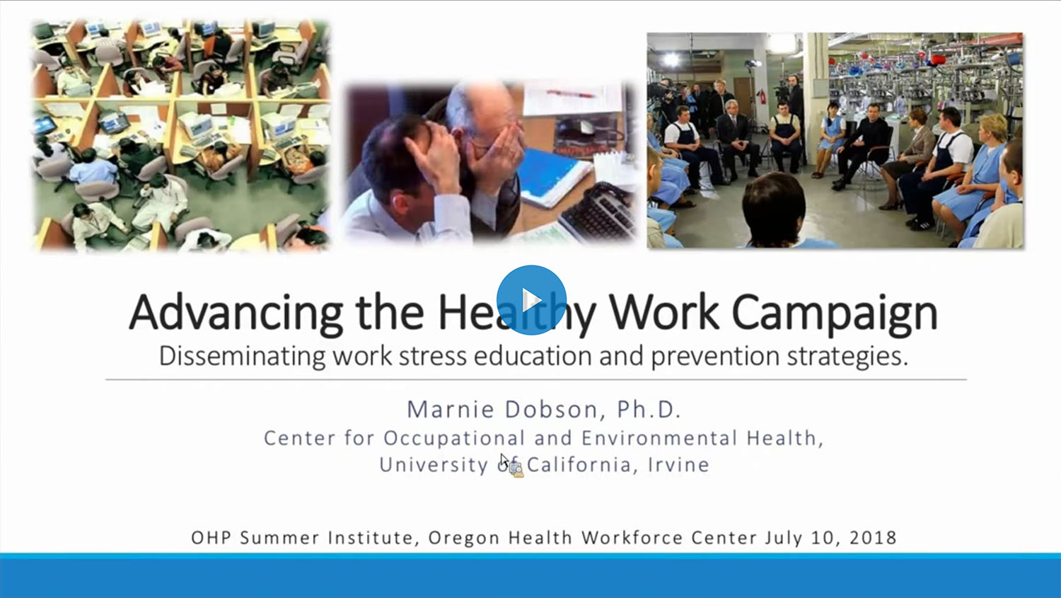 Advancing the Healthy Work Campaign: Disseminating Work Stress Education and Prevention Strategies