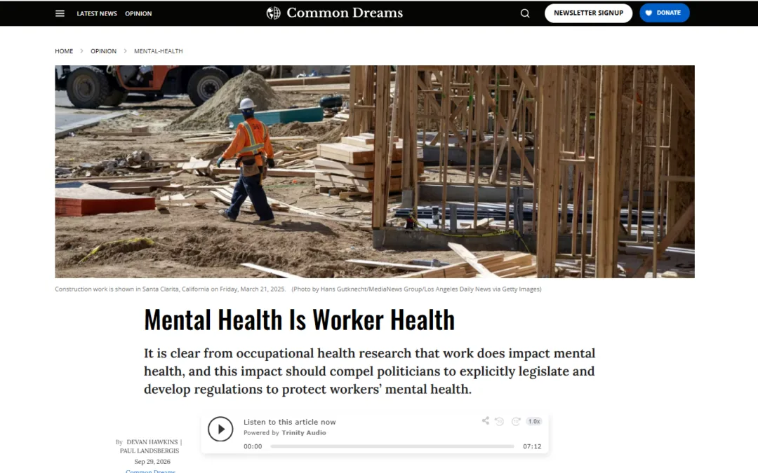 Mental Health is Worker Health